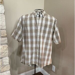 Bob Timberlake brown/cream plain button up shirt